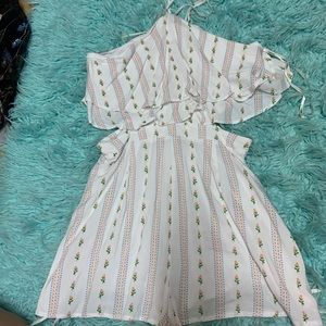 Ruffled halter romper